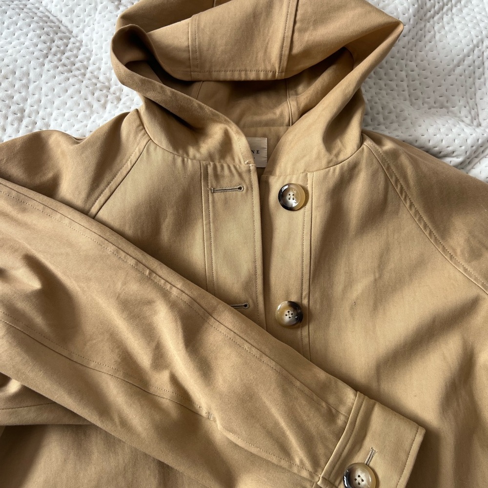 Sezane Tan Trench Coat with Hood - Picture 3 of 14